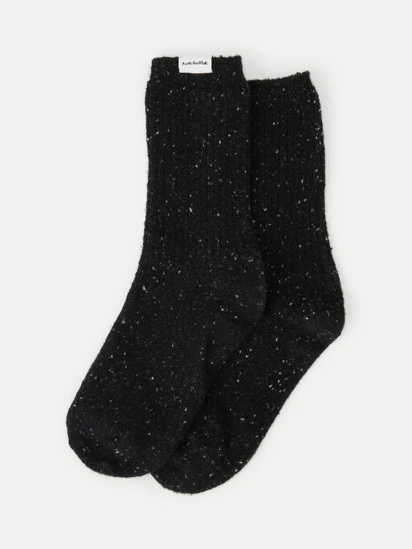 The Chunky Donegal Winter Socks in Black