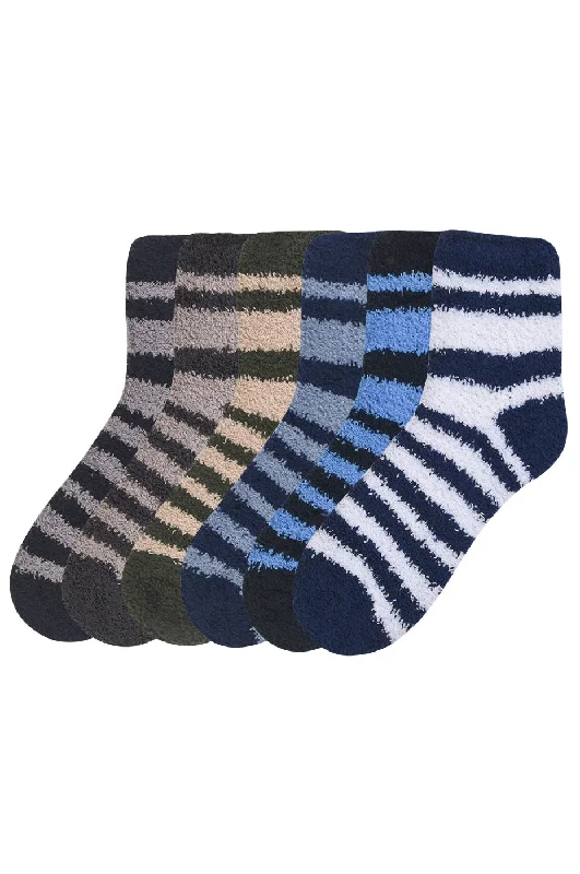 MOPAS LADIES PLUSH SOFT SOCKS (30301_STRIPE3)