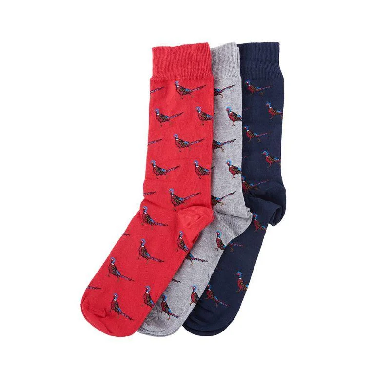 Barbour Pheasant Mens Socks Gift Box (Set of 3) - One Size