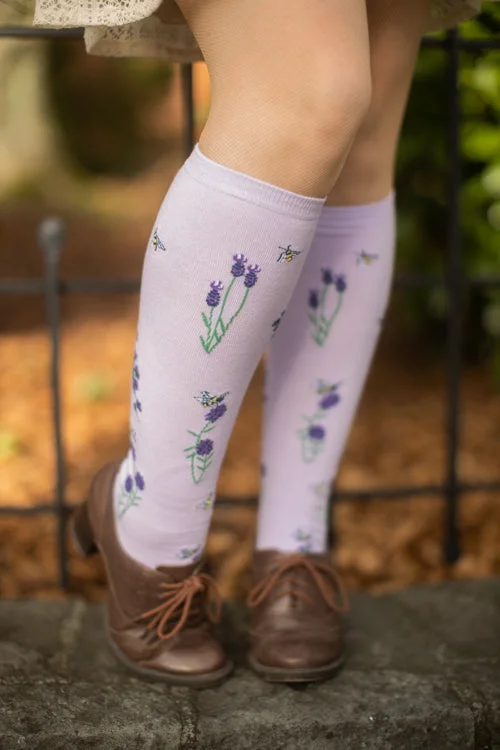 Bees and Lavender Stretch It Knee High