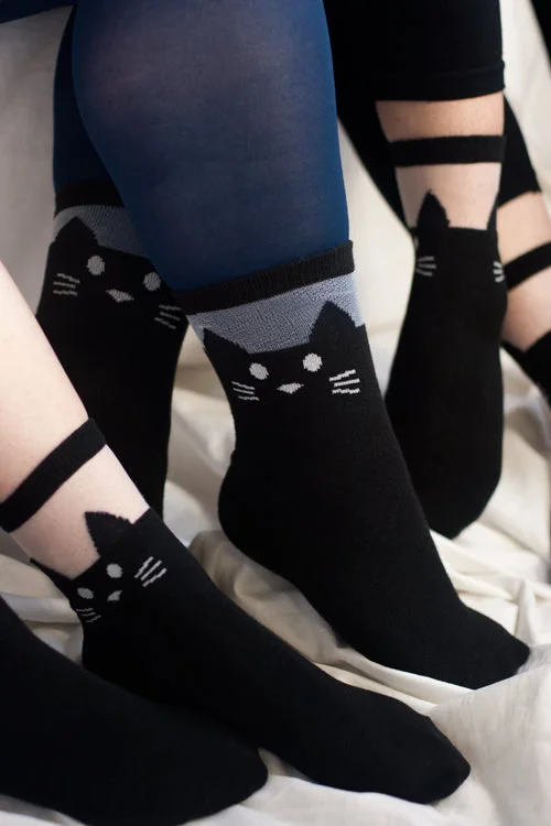 Black Cat Opaque & Sheer Anklet