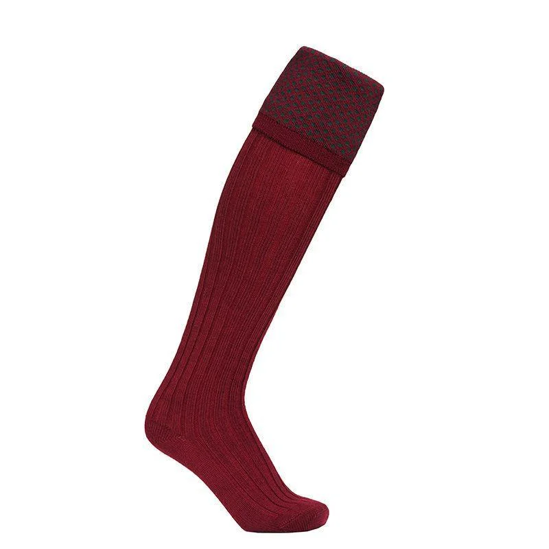 Laksen Empire Mens Merino Shooting Socks - Bordeaux