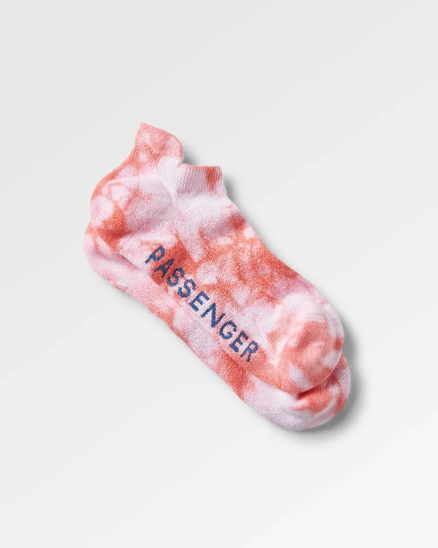 Organic Trainer Socks - Tie Dye Shell Pink