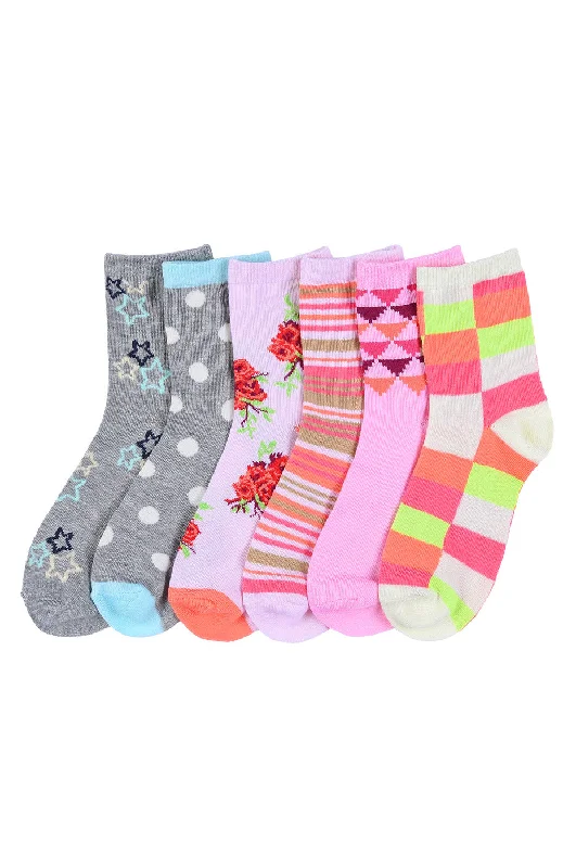 MOPAS GIRL'S COMPUTER CREW SOCKS (PR_GRACE)