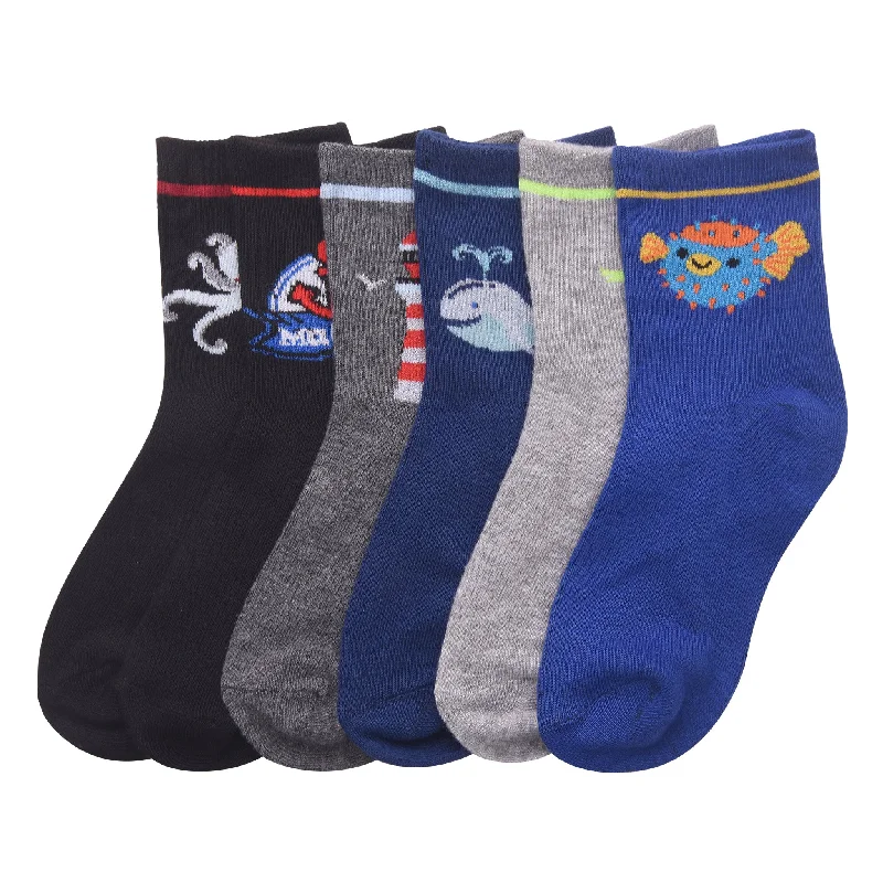 MOPAS GIRL'S COMPUTER CREW SOCKS (PR_MARINE)