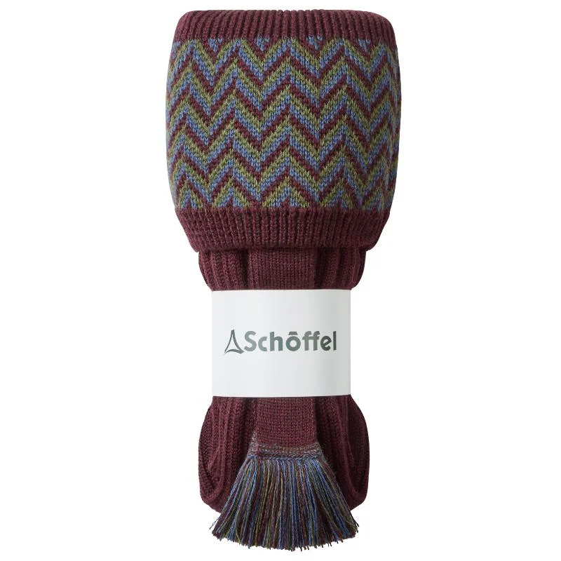 Schoffel Herringbone Mens Merino Socks - Wine