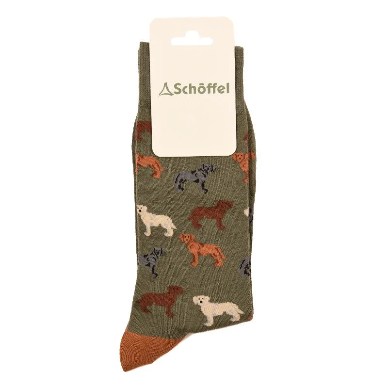 Schoffel Mens Cotton Sock - Olive Labrador