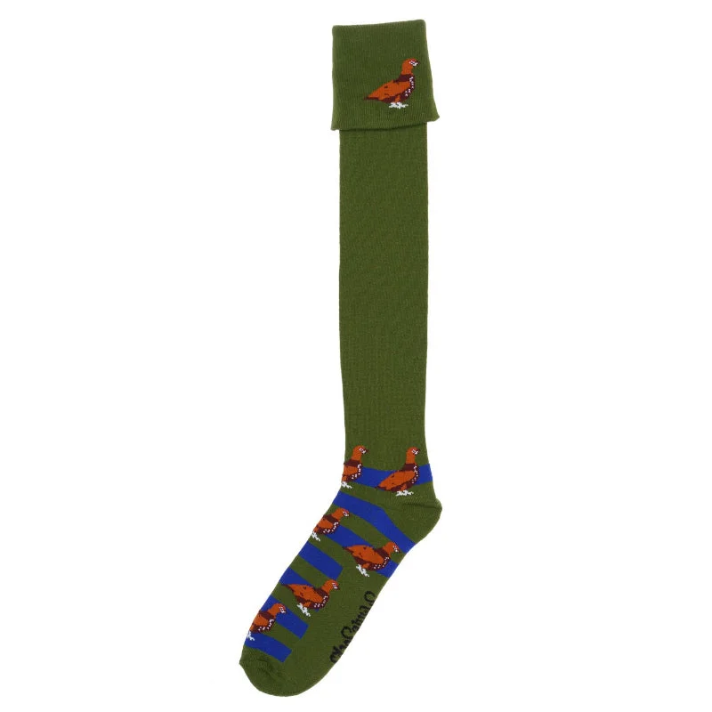 Shuttle Socks - Green and Blue Grouse Shooting Socks UK 8-12