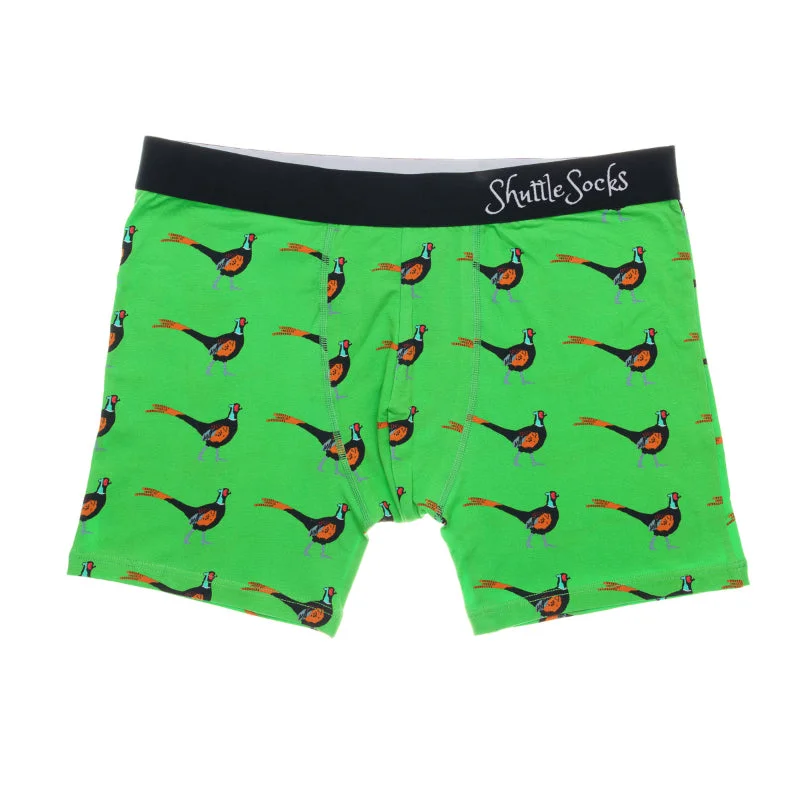 Shuttle Socks Mens Boxers - Green Pheasant