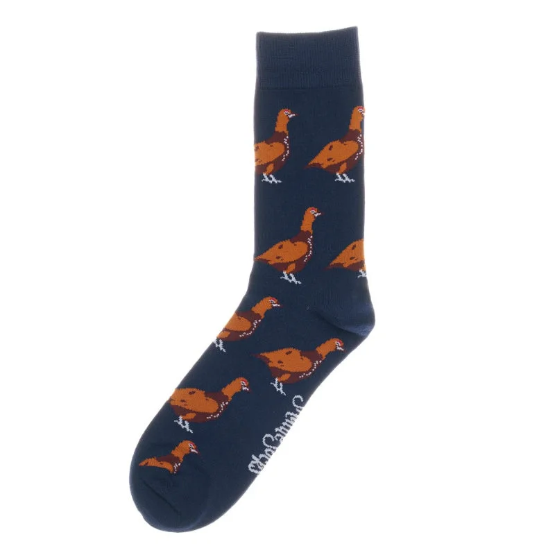 Shuttle Socks - Navy Standing Grouse UK 8-12