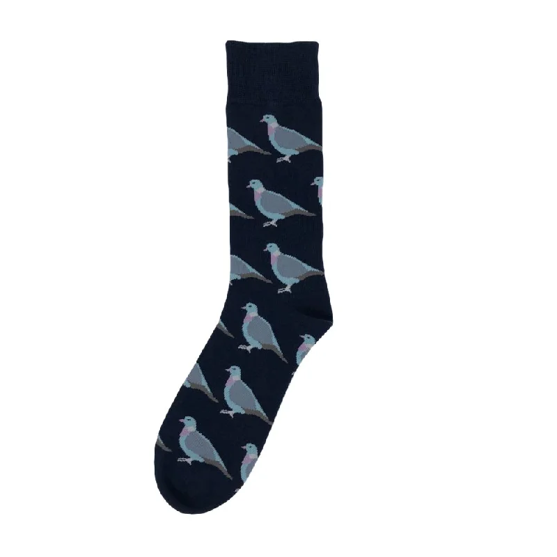 Shuttle Socks - Navy Standing Wood Pigeon Socks UK 8-12