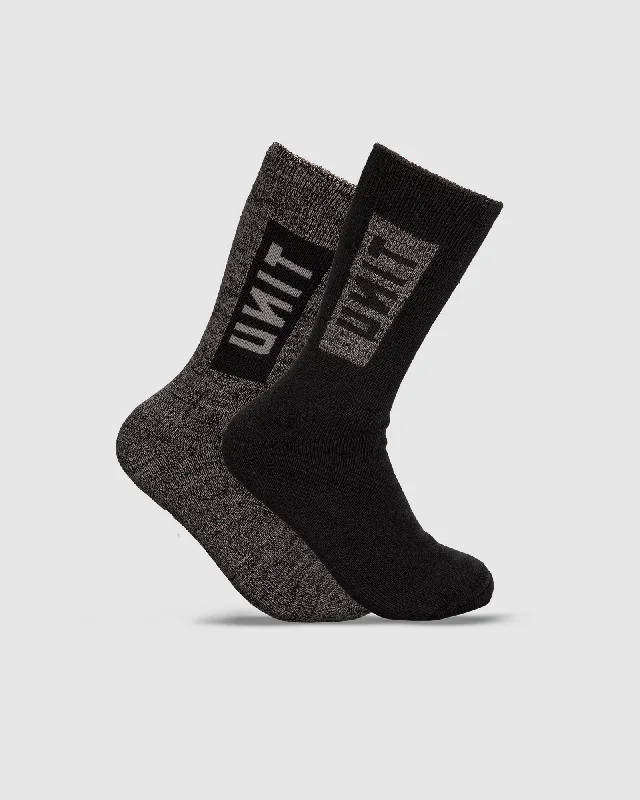 UNIT Mens Ultra Thick Bamboo Socks 2 Pack