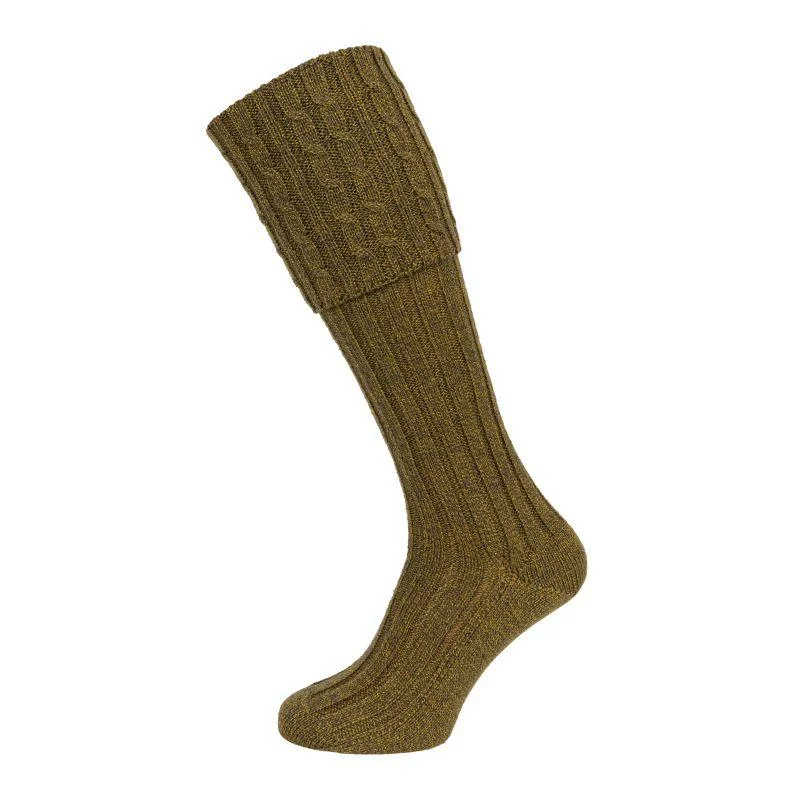 William Powell Harris Mens Merino Shooting Socks (Wider Fit) - Forest