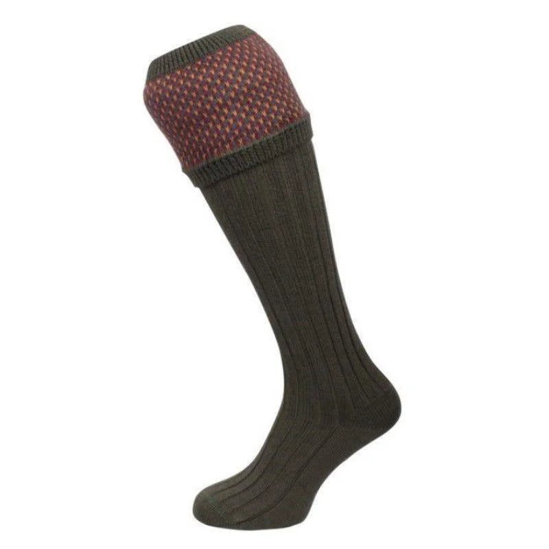 William Powell Tayside Mens Merino Shooting Socks - Spruce