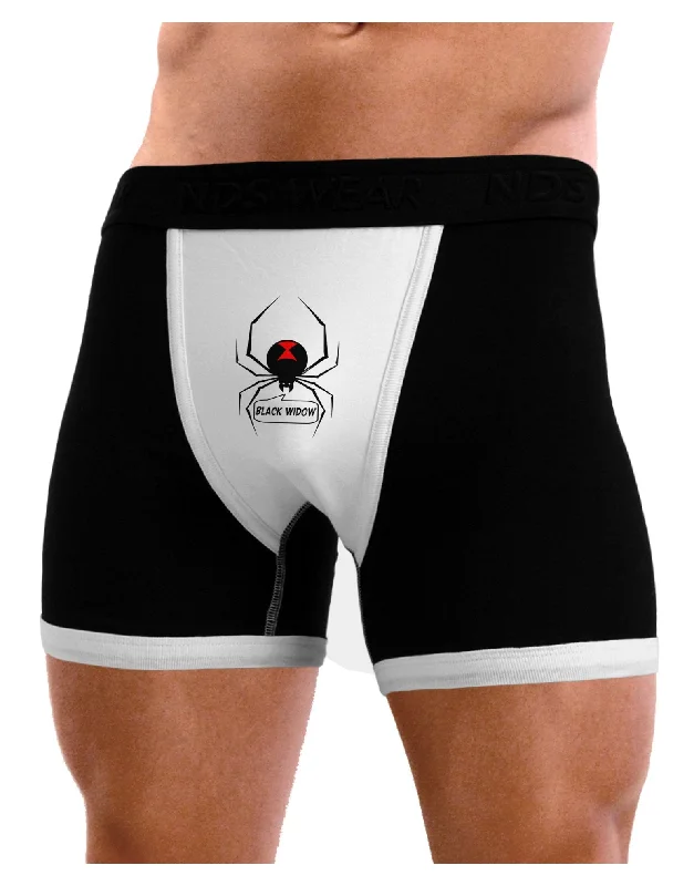 Black Widow Spider Design - Text Mens Boxer Brief Underwear