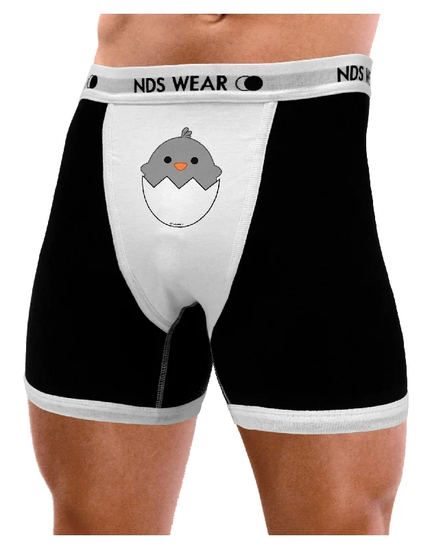 Cute Hatching Chick - Gray Mens Boxer Brief Underwear by TooLoud