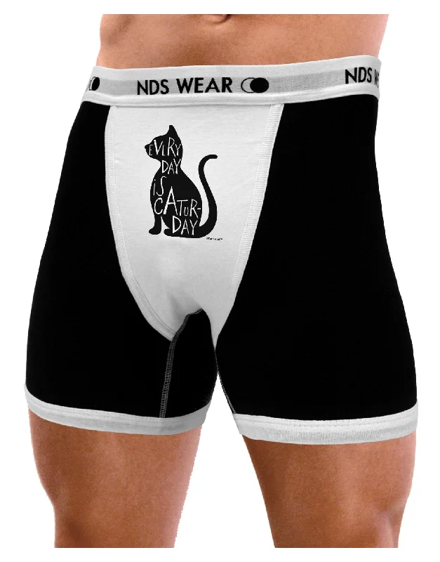 Every Day Is Caturday Cat Silhouette Mens Boxer Brief Underwear by TooLoud