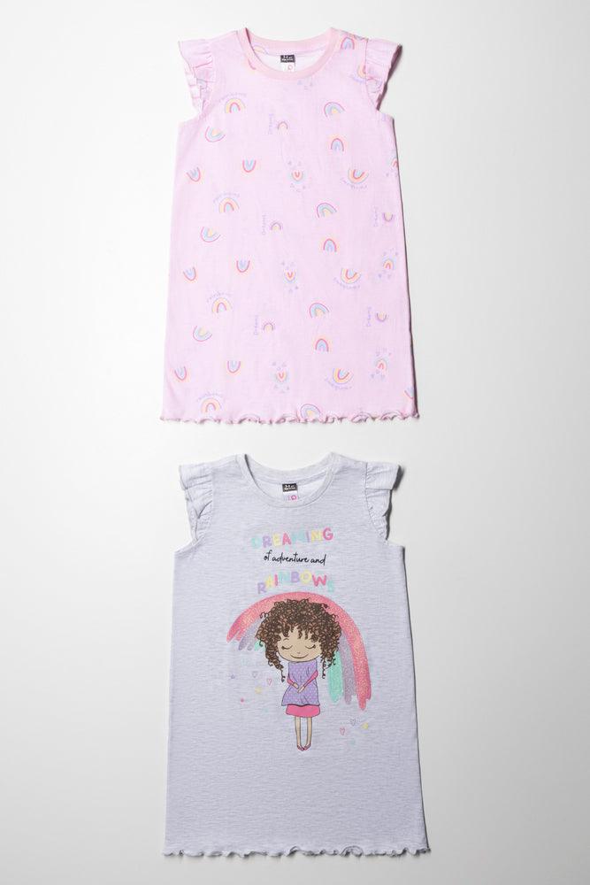 2 Pack Rainbow Sleepshirts Grey