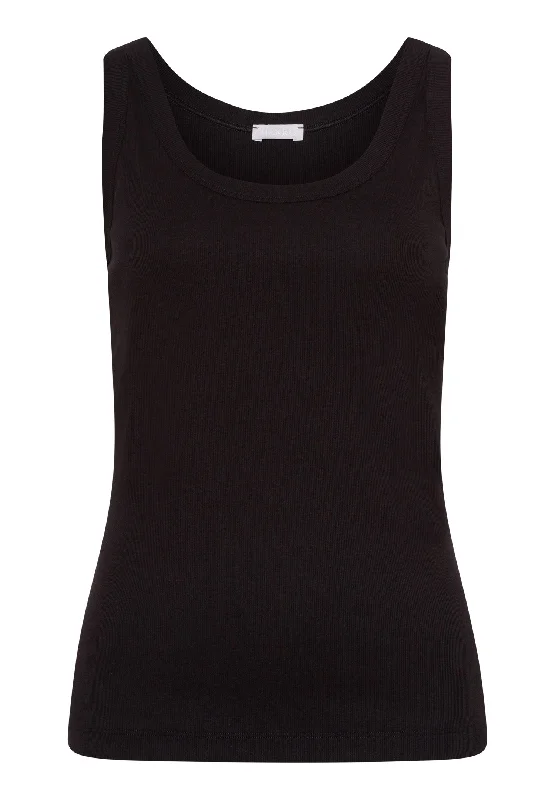 Sleep And Lounge Ribbed Cotton Tank Top | Black 74841-019