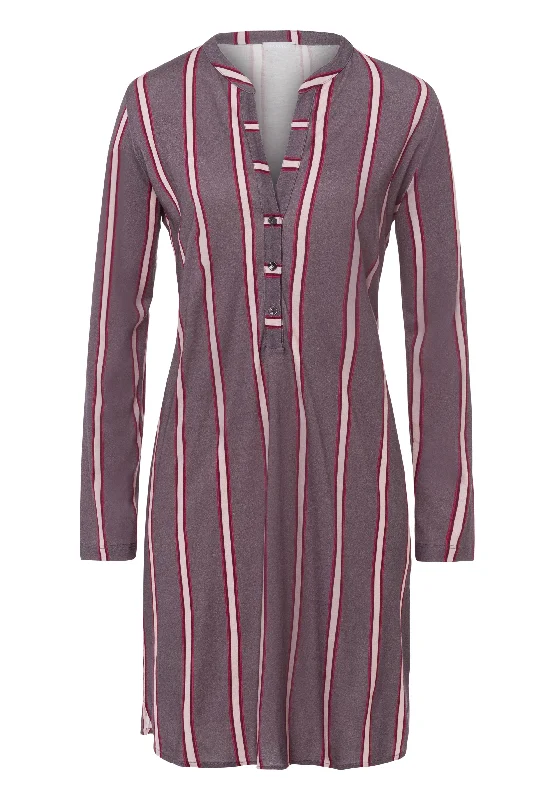 Sleep And Lounge Cotton Blend Nightgown | Sleek Stripe 77618-2934