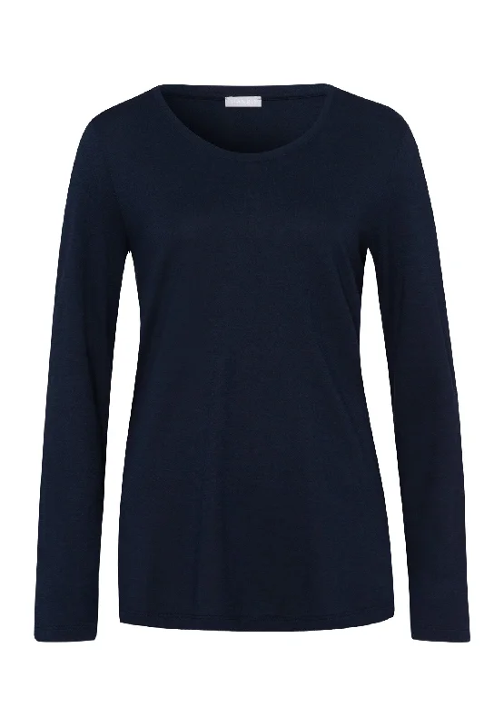 Sleep And Lounge Relaxed Round Neck Top | Deep Navy 77844-1610