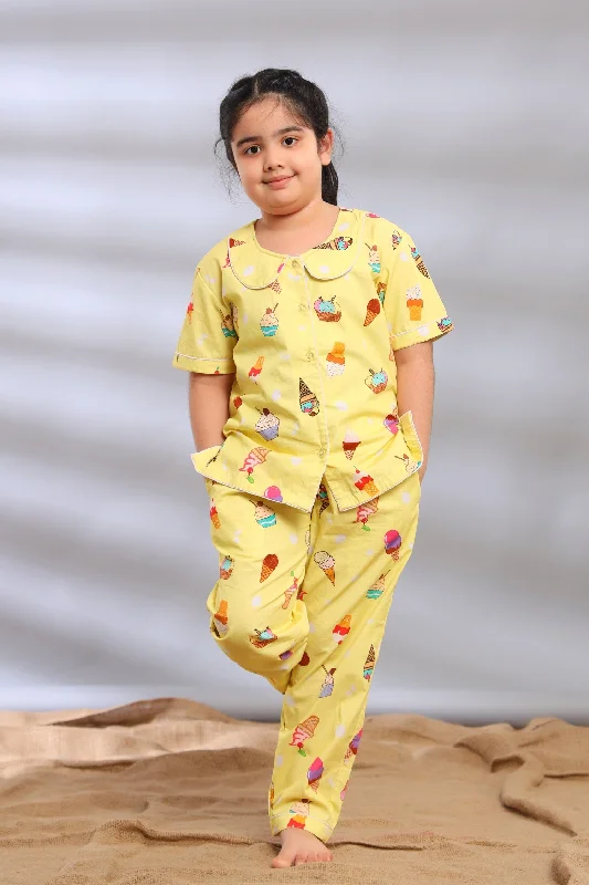 Icecream Cupcake Peter Pan Pajama Set for Girls