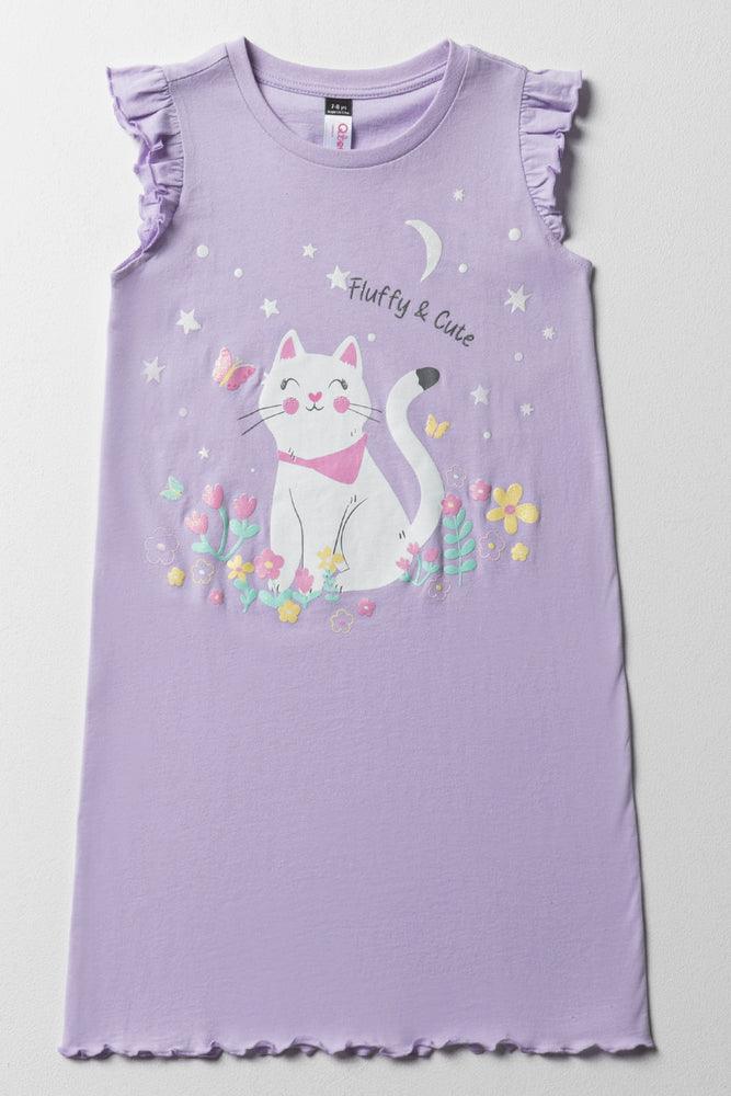 Kitty Sleep-Shirt Purple