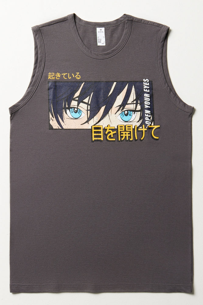 Sleeveless Sleep T-Shirt Dark Grey