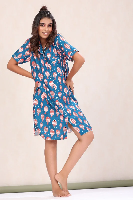 Something Fishy Print Sleepshirt