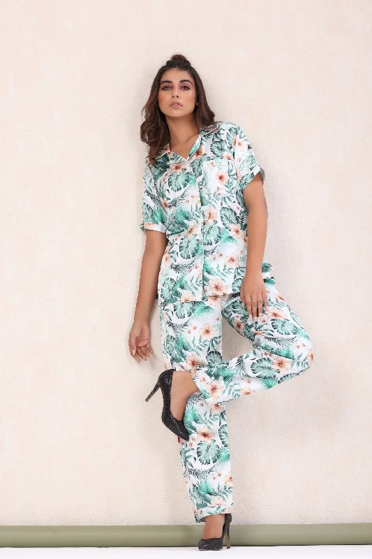 Tropical Mood Print Pajama Set