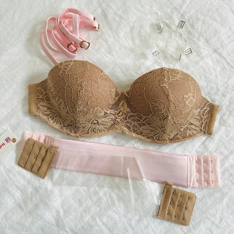 Clear and Pastel Pink Customizable Bra Set