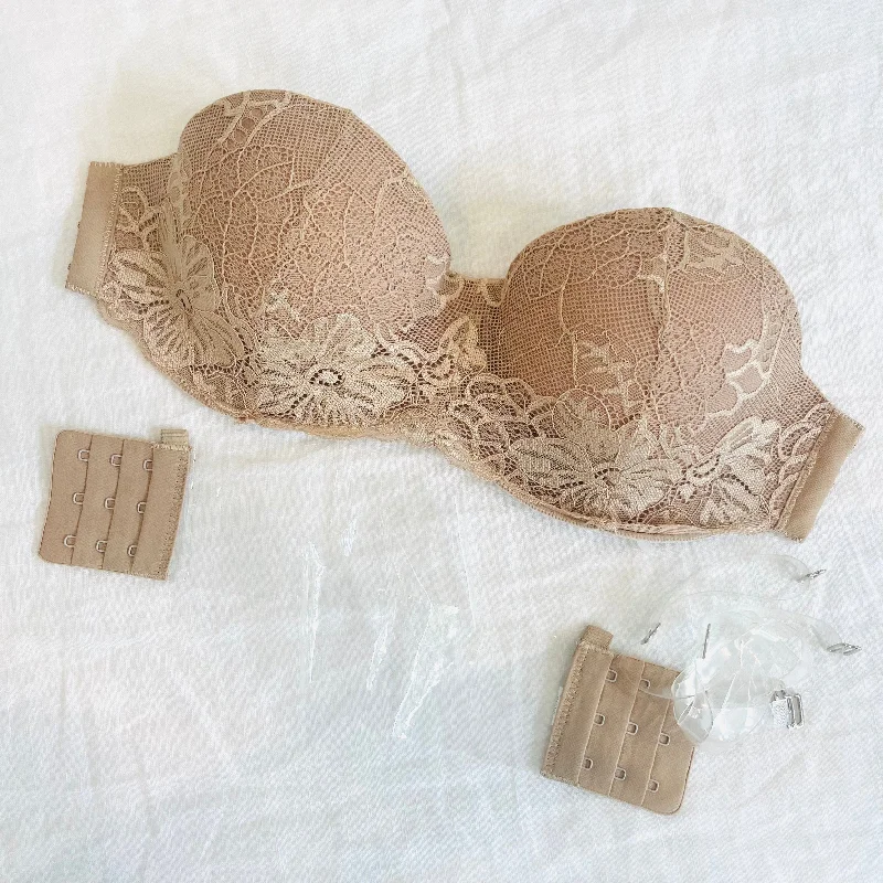 Clearly Amazing Lace Clear/Beige Bra Set