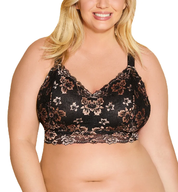 Cosabella Savona ULTRA Curvy Longline Bralette (SAVON1385) - Black/Mandorla