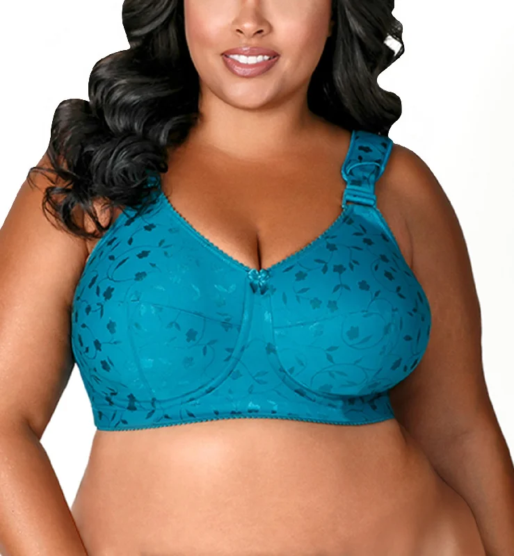 Elila Sidney Jacquard Full Support Softcup Bra (1305) - Emerald Green