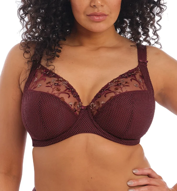 Elomi Charley Banded Plunge Underwire Bra (4380) - Aubergine