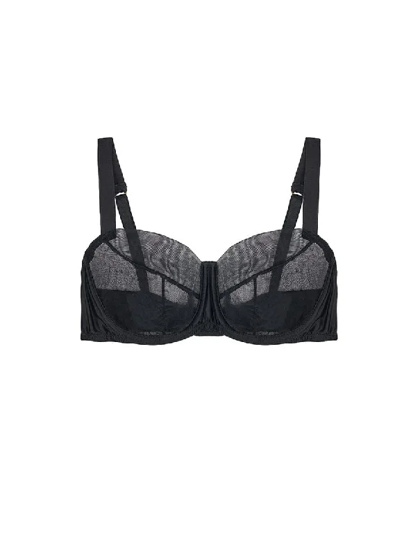 Fleur Du Jour Black Balcony Bra