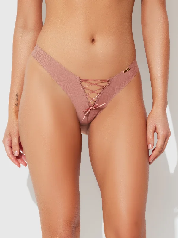 Natalia Micro Lace Up Front Thong