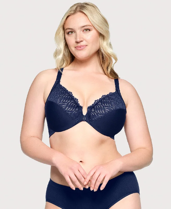 Front-Closure T-Back WonderWire Bra Blue