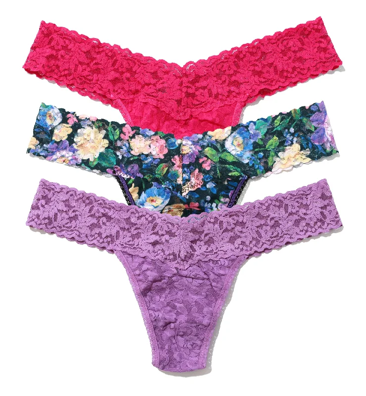 Hanky Panky 3-PACK Signature Lace Low Rise Thong (49113PK) - Dream Garden