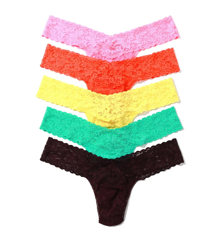 Hanky Panky 5-PACK Signature Lace Low Rise Thong (49115PK) - Still Blooming