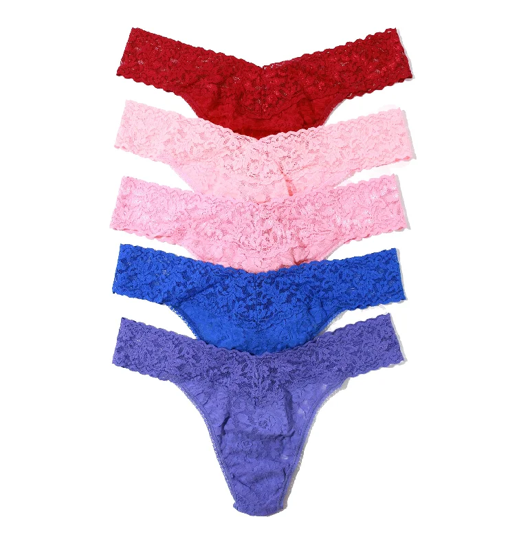 Hanky Panky 5-PACK Signature Lace Original Rise Thong (48115PK) - Holiday23 FOLF