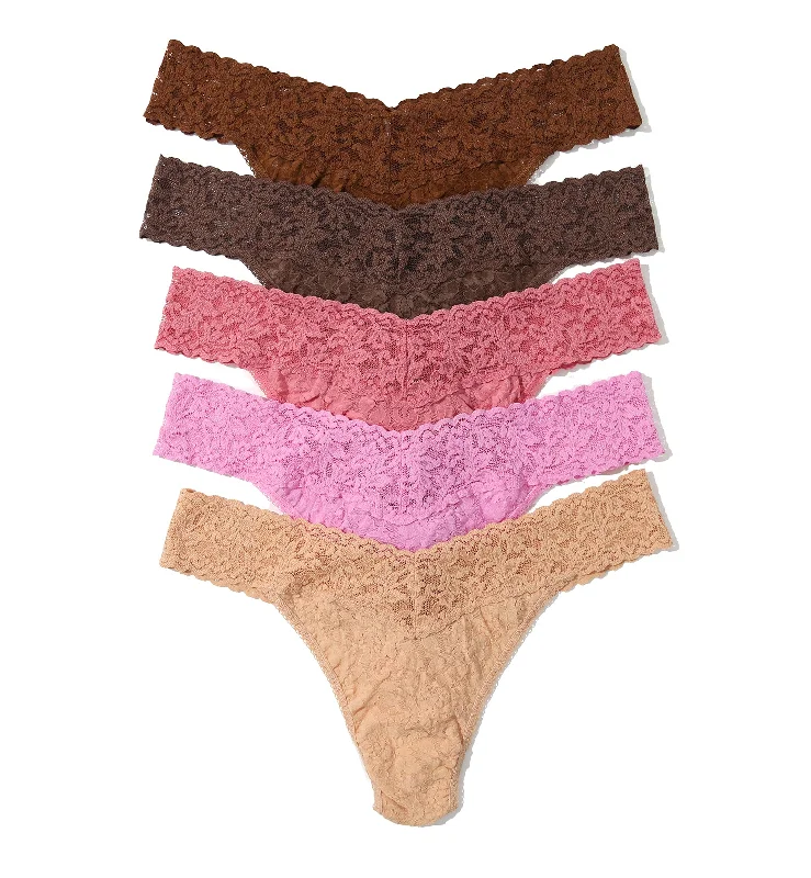 Hanky Panky 5-PACK Signature Lace Original Rise Thong (48115PK) - Outline