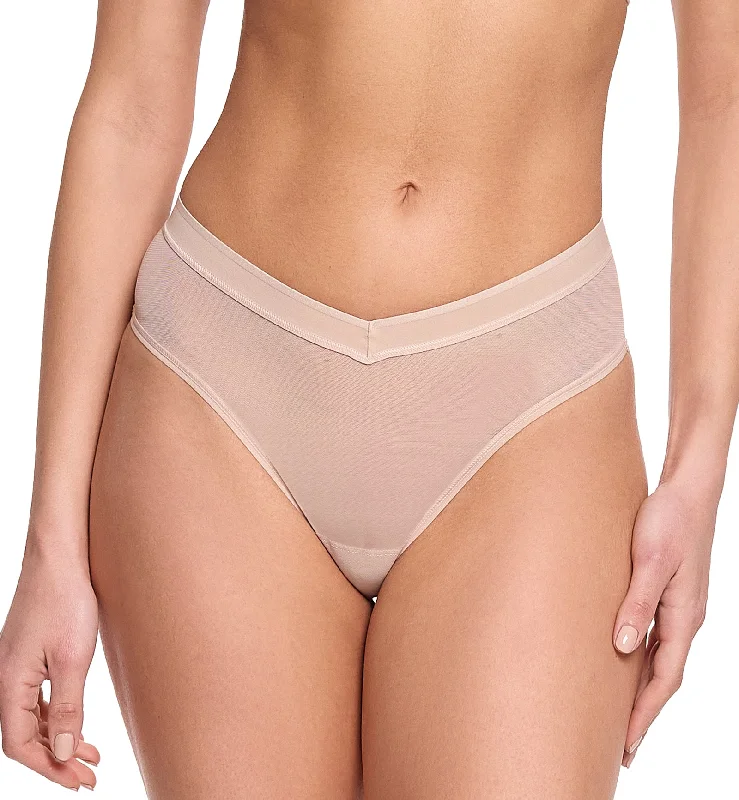 Hanky Panky Mesh High Cut Thong (7M1664) - Chai