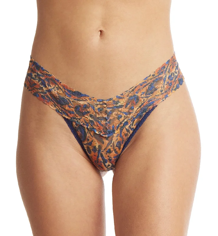 Hanky Panky Signature Lace Printed Low Rise Thong (PR4911P) - Wild About Blue