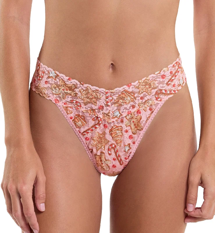 Hanky Panky Signature Lace Printed Original Rise Thong (PR4811P) - Gingerbread