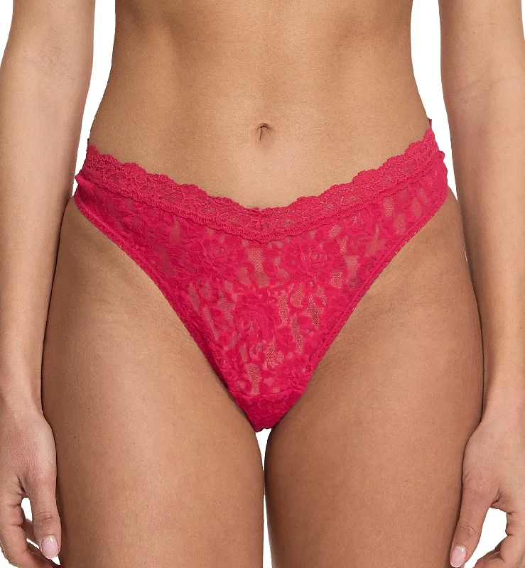 Hanky Panky Signature Lace V-Front High Cut Thong (481854) - Beet Juice