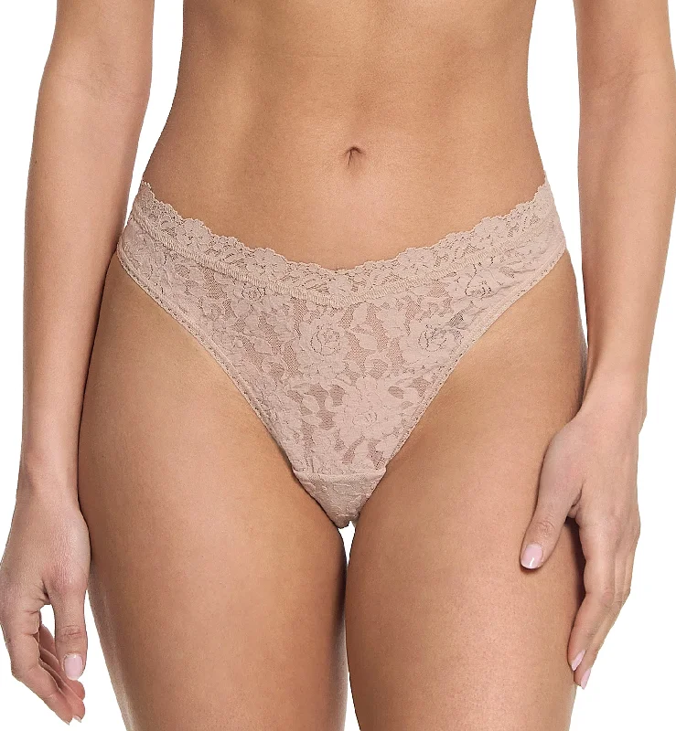 Hanky Panky Signature Lace V-Front High Cut Thong (481854) - Chai