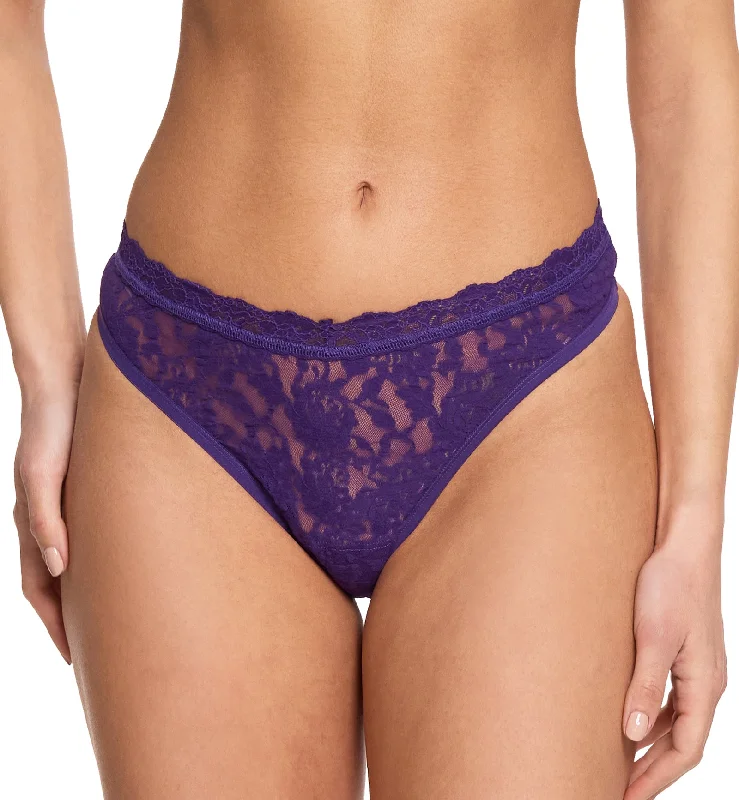 Hanky Panky Signature Lace V-Front High Cut Thong (481854) - Snow Day