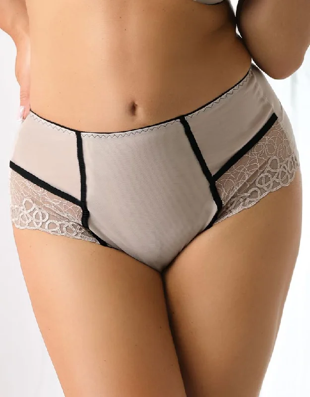 Nessa Flirt High Waist Brief Beige/Black