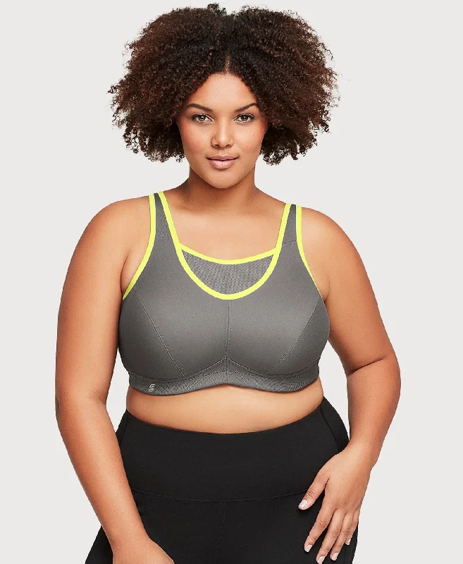 No-Bounce Camisole Sports Bra Gray/Yellow